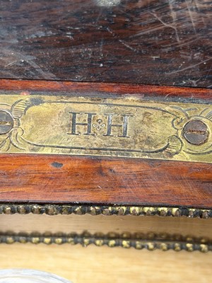 Lot 1108 - A FINE 19TH CENTURY INLAID KINGWOOD AND OROMLU MOUNTED SERPENTINE SHAPED DECANTER BOX