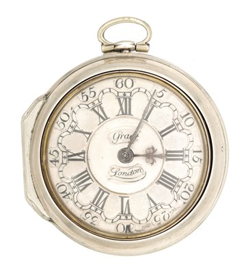 Lot 1248 - WILLIAM GRANT, LONDON. AN 18TH CENTURY SILVER PAIR CASED VERGE POCKET WATCH