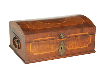 Lot 796 - AN 18TH CENTURY CONTINENTAL MARQUETRY INLAID WALNUT CASKET CIRCA 1740