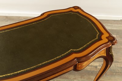 Lot 1486 - A 19TH CENTURY FRENCH SATINWOOD AND MAHOGANY ORMOLU MOUNTED WRITING TABLE