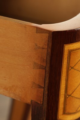 Lot 1486 - A 19TH CENTURY FRENCH SATINWOOD AND MAHOGANY ORMOLU MOUNTED WRITING TABLE