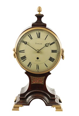 Lot 1376 - TOMLIN, LONDON. A GEORGE III BALLOON CASED VERGE BRACKET CLOCK
