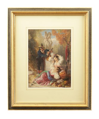Lot 711 - THOMAS UWINS R.A. R.W.S (1782 - 1857) A 19TH CENTURY WATERCOLOUR