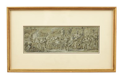 Lot 1735 - ATT. CHARLES PARROCEL (1688 - 1752) AN INK AND GREY WASH ON PAPER