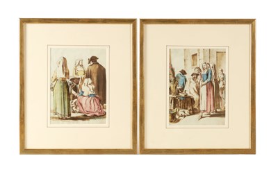 Lot 689 - PIETRO LONGHI (ITALIAN 1701 - 1785) A PAIR OF 18TH CENTURY WATERCOLOUR AND INK