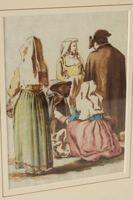 Lot 689 - PIETRO LONGHI (ITALIAN 1701 - 1785) A PAIR OF 18TH CENTURY WATERCOLOUR AND INK