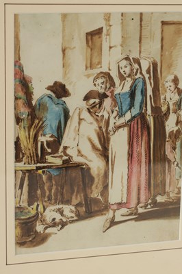 Lot 689 - PIETRO LONGHI (ITALIAN 1701 - 1785) A PAIR OF 18TH CENTURY WATERCOLOUR AND INK
