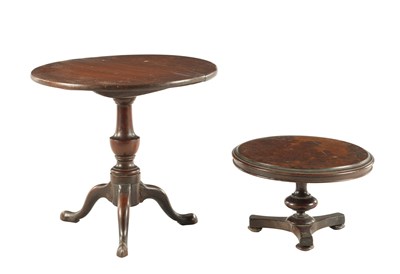 Lot 799 - TWO 19TH CENTURY MAHOGANY AND BURR WALNUT APPRENTICE PIECE TABLES