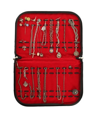 Lot 342 - A COLLECTION OF 19TH CENTURY SILVER AND WHITE METAL WATCH FOBS AND BROOCHES