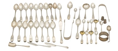 Lot 103 - A COLLECTION OF 19TH/20TH CENTURY SILVER FLATWARE