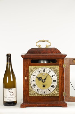 Lot 1328 - FROMANTEEL, AN EARLY 18TH CENTURY AND LATER BURR WALNUT EIGHT-DAY SINGLE FUSEE QUARTER REPEATING TABLE CLOCK