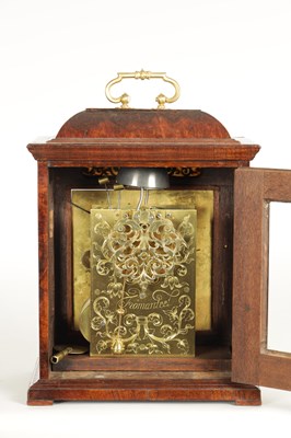 Lot 1328 - FROMANTEEL, AN EARLY 18TH CENTURY AND LATER BURR WALNUT EIGHT-DAY SINGLE FUSEE QUARTER REPEATING TABLE CLOCK