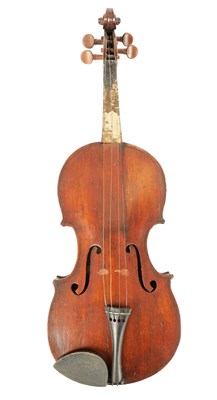 Lot 1171 - AN ANTIQUE VIOLIN AND BOW
