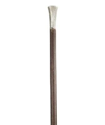 Lot 864 - A MID 19TH CENTURY SWEDISH SILVER HANDLED WALKING STICK