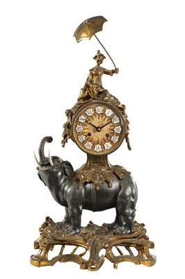 Lot 1433 - A 20TH CENTURY AND LATER FRENCH ORMOLU AND BRONZED METAL MANTEL CLOCK