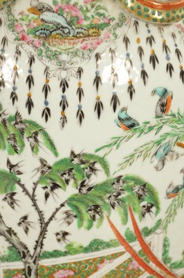 Lot 492 - A LARGE PAIR OF 19TH CENTURY FAMILLE ROSE CHINESE PORCELAIN VASES