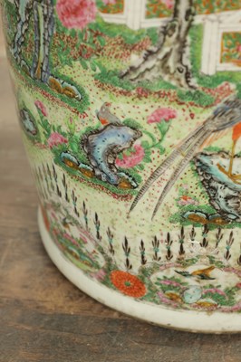 Lot 492 - A LARGE PAIR OF 19TH CENTURY FAMILLE ROSE CHINESE PORCELAIN VASES