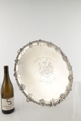 Lot 83 - A LATE 19TH CENTURY LARGE SILVER SALVER