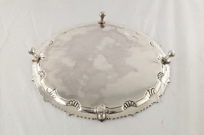 Lot 83 - A LATE 19TH CENTURY LARGE SILVER SALVER