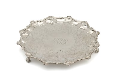Lot 163 - A MID 19TH CENTURY SILVER SALVER