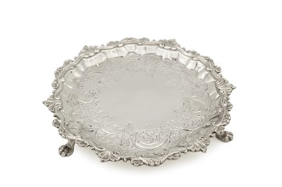 Lot 203 - A MID 18TH CENTURY SILVER SALVER