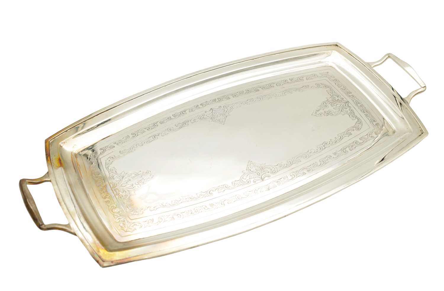 Lot 169 - A MID 20TH CENTURY SILVER TRAY