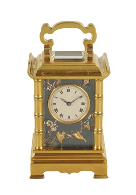 Lot 1397 - A LATE 19TH CENTURY FRENCH MINIATURE TIMEPIECE CARRIAGE CLOCK