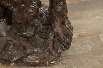 Lot 818 - A RARE 19TH CENTURY CARVED LINDEN WOOD BLACK FOREST STICK STAND FORMED A STANDING DOG