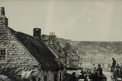 Lot 727 - A 19TH/20TH CENTURY LITHOGRAPH OF CONISTON WATER WITH A FRANK MEADOW SUTCLIFFE (1853 - 1941) PHOTOGRAPH