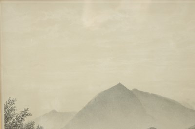Lot 727 - A 19TH/20TH CENTURY LITHOGRAPH OF CONISTON WATER WITH A FRANK MEADOW SUTCLIFFE (1853 - 1941) PHOTOGRAPH