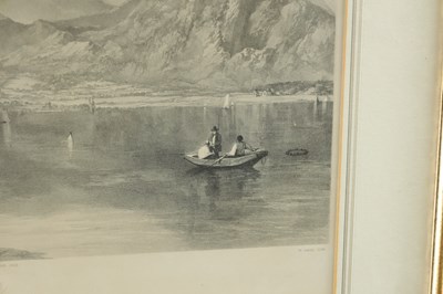 Lot 727 - A 19TH/20TH CENTURY LITHOGRAPH OF CONISTON WATER WITH A FRANK MEADOW SUTCLIFFE (1853 - 1941) PHOTOGRAPH