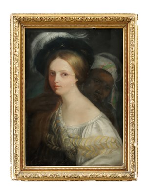 Lot 661 - AN INTERESTING 19TH CENTURY PASTEL DOUBLE PORTRAIT POSSIBLY OF QUEEN VICTORIA AND SARAH FORBES BONETTA