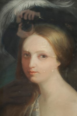Lot 661 - AN INTERESTING 19TH CENTURY PASTEL DOUBLE PORTRAIT POSSIBLY OF QUEEN VICTORIA AND SARAH FORBES BONETTA
