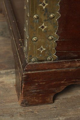 Lot 1625 - A GEORGE II MAHOGANY AND BRASS BOUND SILVER CHEST
