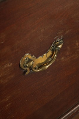 Lot 1625 - A GEORGE II MAHOGANY AND BRASS BOUND SILVER CHEST