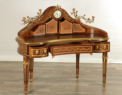Lot 1553 - A LATE 19TH CENTURY STYLE FRENCH MAHOGANY AND ORMOLU MOUNTED BONHEUR DU JOUR IN THE MANNER OF FRANCOIS LINKE