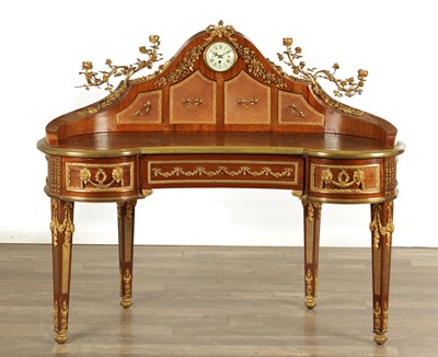 Lot 1556 - A LATE 19TH CENTURY STYLE FRENCH MAHOGANY AND ORMOLU MOUNTED BONHEUR DU JOUR IN THE MANNER OF FRANCOIS LINKE