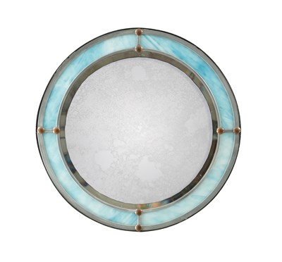 Lot 1495 - AN ART DECO CIRCULAR HANGING MIRROR