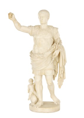 Lot 896 - AN ITALIAN GRAND TOUR LATE 19TH CENTURY ALABASTER FIGURE