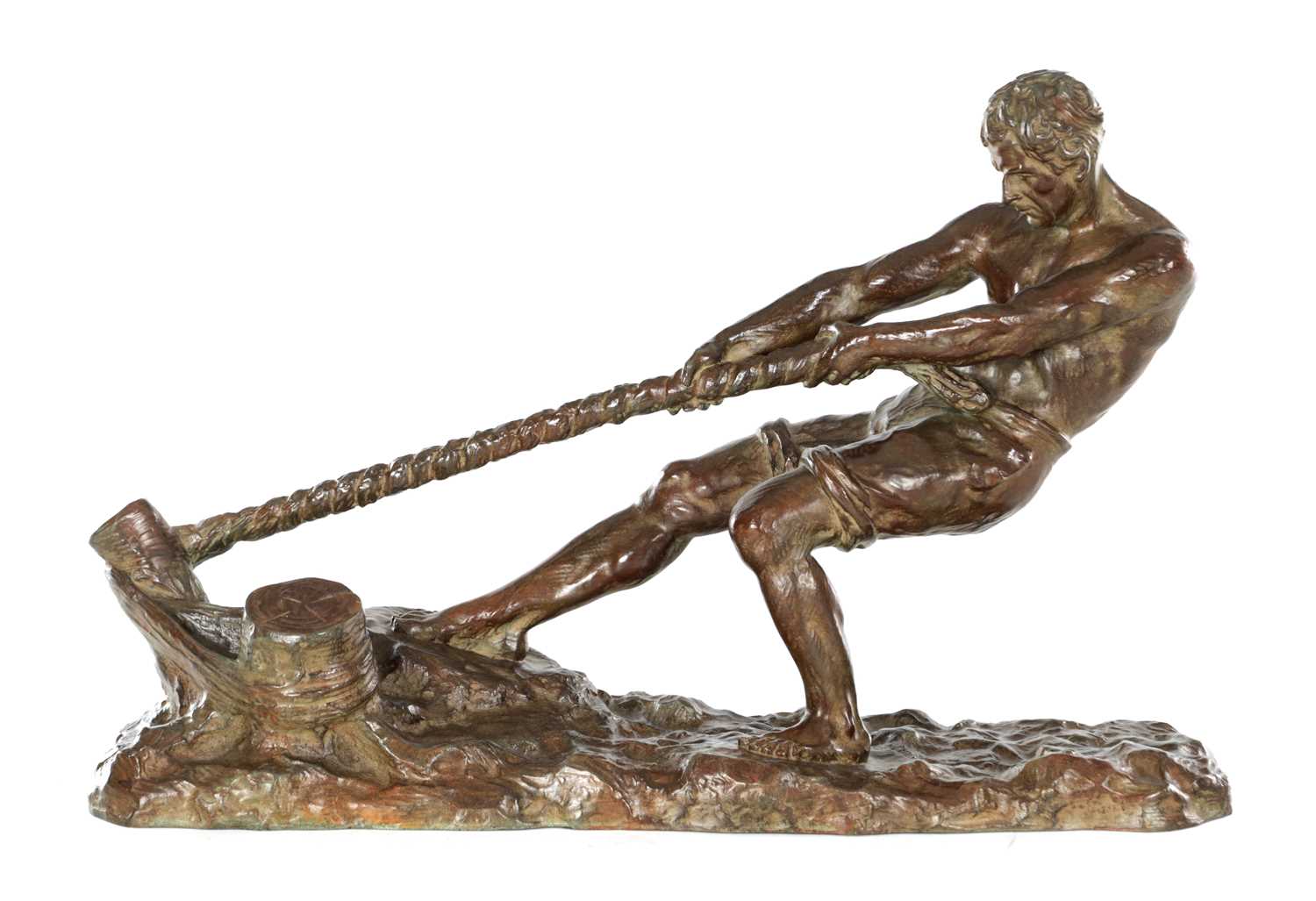 Lot 998 - ALEXANDRE OULINE FRANCE (1918 - 1940) AN ART DECO PATINATED BRONZE SCULPTURE
