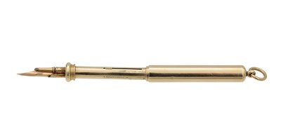 Lot 335 - A LATE 19TH CENTURY SILVER-GILT PROPELLING PENCIL BY SAMSON MORDAN & CO.