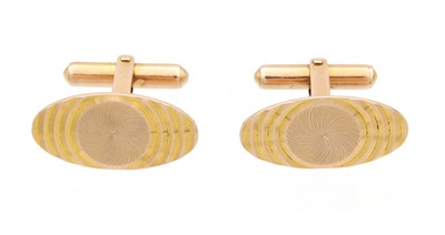 Lot 375 - A PAIR OF CHINESE 18CT GOLD CUFFLINKS