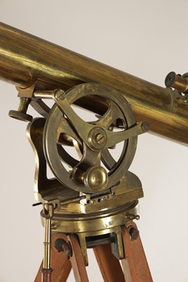 Lot 876 - A 19TH CENTURY LACQUERED BRASS ASKANIA TELESCOPE NO. 90470