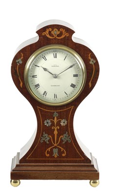 Lot 1763 - A LATE 19TH CENTURY MAHOGANY AND MARQUETRY MANTEL CLOCK BY GOWLAND, SUNDERLAND