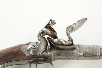 Lot 625 - WILSON, LONDON. A RARE PAIR OF 18TH CENTURY FLINTLOCK SILVER-MOUNTED 'QUEEN-ANNE' PISTOLS