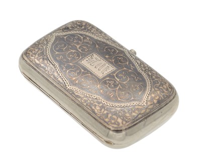 Lot 148 - A 19TH CENTURY NIELLO SILVER RUSSIAN CASE