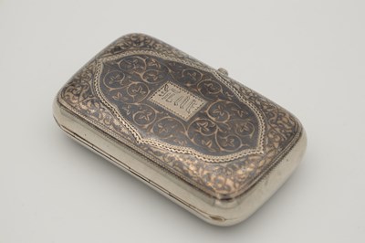 Lot 148 - A 19TH CENTURY NIELLO SILVER RUSSIAN CASE