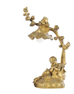 Lot 891 - FRANCOIS-RAOUL LARCHE (FRENCH 1860-1912) A LATE 19TH / EARLY 20TH CENTURY GILT BRONZE DESK LAMP
