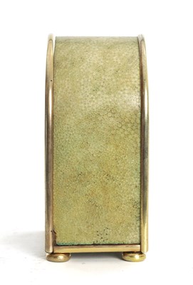 Lot 1447 - JUMP, LONDON. A RARE AND FINE LATE 19TH CENTURY ENGLISH SILVER MOUNTED SHAGREEN HUMPBACK FUSEE CARRIAGE CLOCK