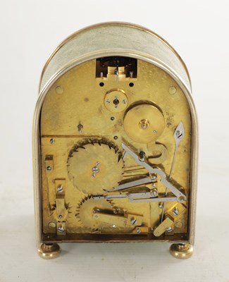 Lot 1447 - JUMP, LONDON. A RARE AND FINE LATE 19TH CENTURY ENGLISH SILVER MOUNTED SHAGREEN HUMPBACK FUSEE CARRIAGE CLOCK